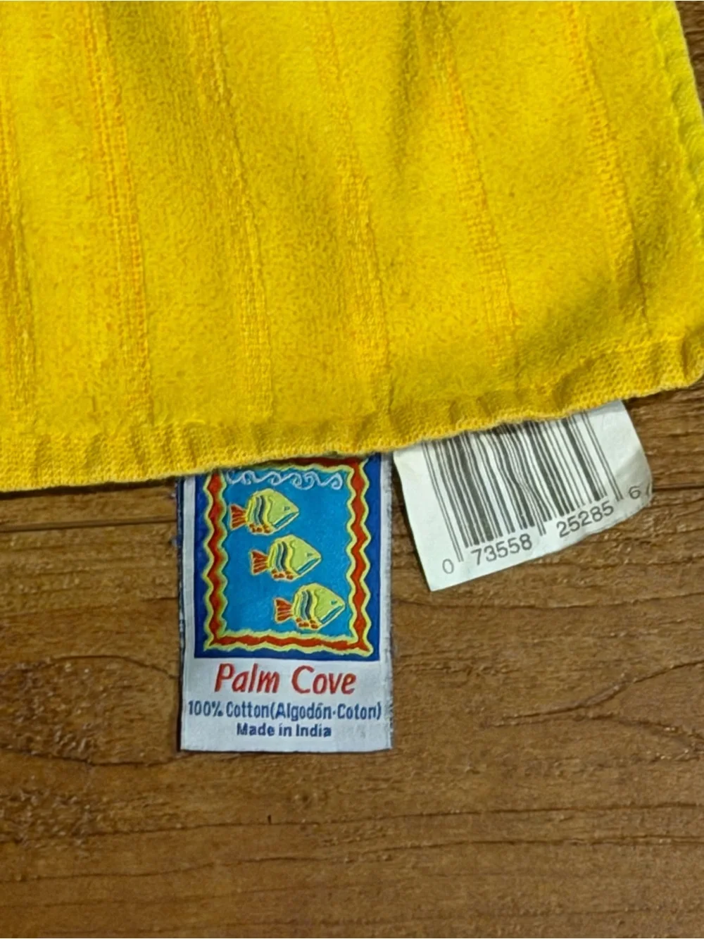 Vtg Franco Palm Cove Beach Towel Yellow Orange Reversible Retro Neon Sun 80s 90s